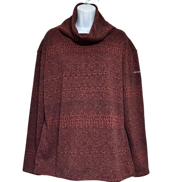 Columbia Drop Shoulder Cowl Neck Dark Red Sweatshirt Size XL - Picture 1 of 10